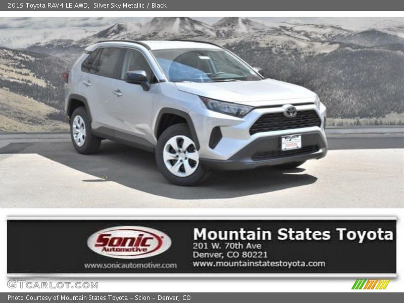 Silver Sky Metallic / Black 2019 Toyota RAV4 LE AWD