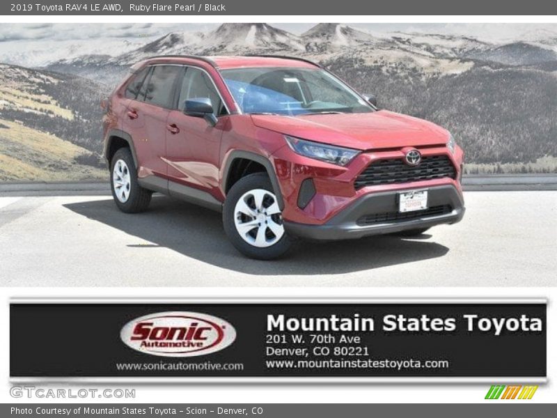 Ruby Flare Pearl / Black 2019 Toyota RAV4 LE AWD