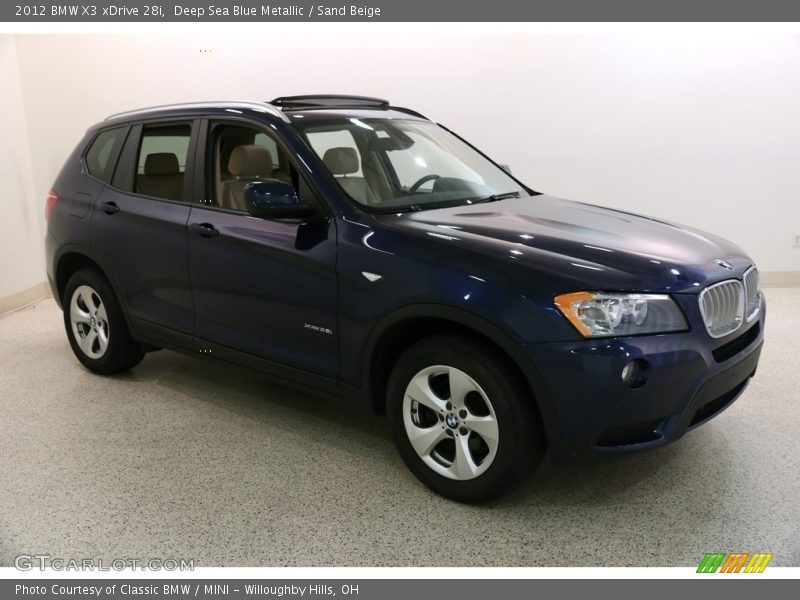 Deep Sea Blue Metallic / Sand Beige 2012 BMW X3 xDrive 28i