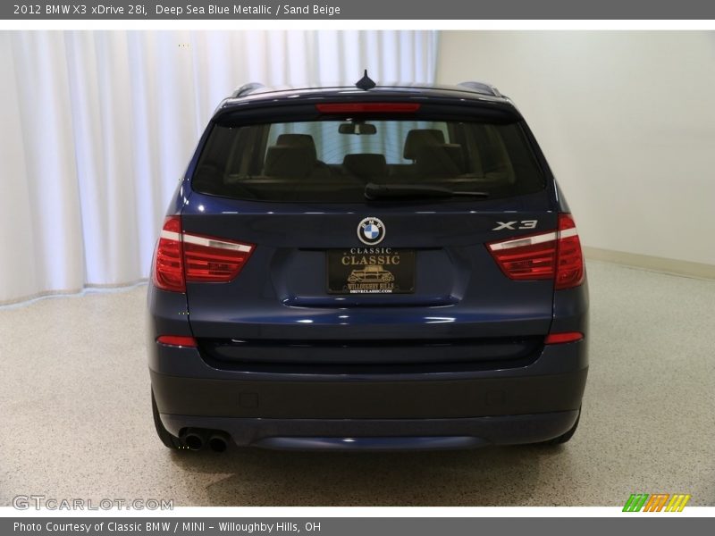 Deep Sea Blue Metallic / Sand Beige 2012 BMW X3 xDrive 28i