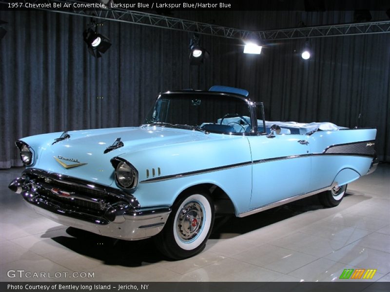 Larkspur Blue / Larkspur Blue/Harbor Blue 1957 Chevrolet Bel Air Convertible