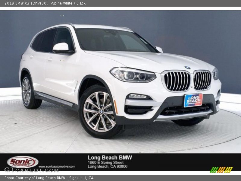 Alpine White / Black 2019 BMW X3 sDrive30i