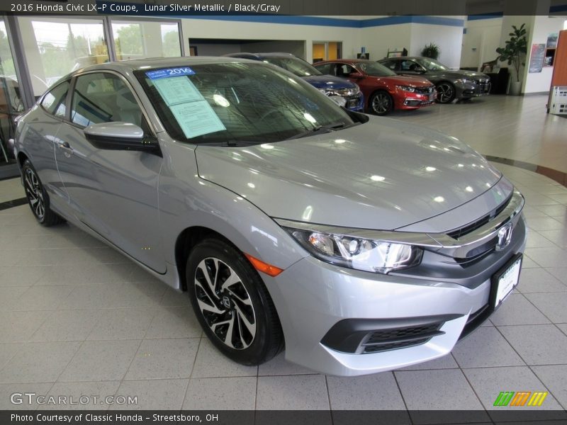 Lunar Silver Metallic / Black/Gray 2016 Honda Civic LX-P Coupe