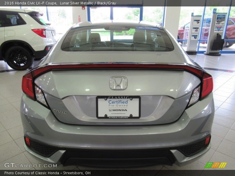 Lunar Silver Metallic / Black/Gray 2016 Honda Civic LX-P Coupe