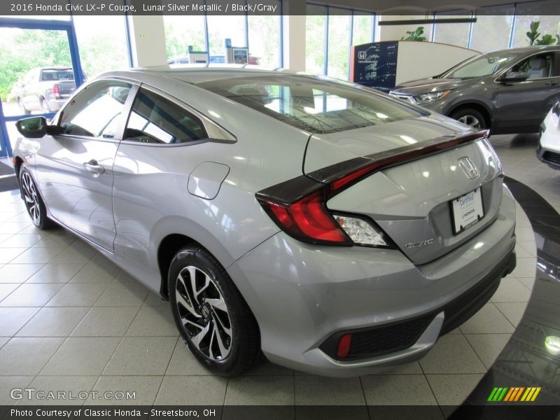 Lunar Silver Metallic / Black/Gray 2016 Honda Civic LX-P Coupe
