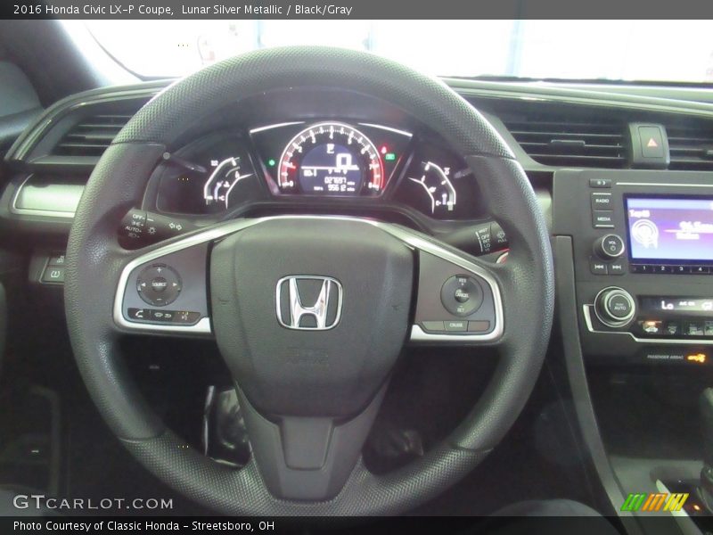 Lunar Silver Metallic / Black/Gray 2016 Honda Civic LX-P Coupe