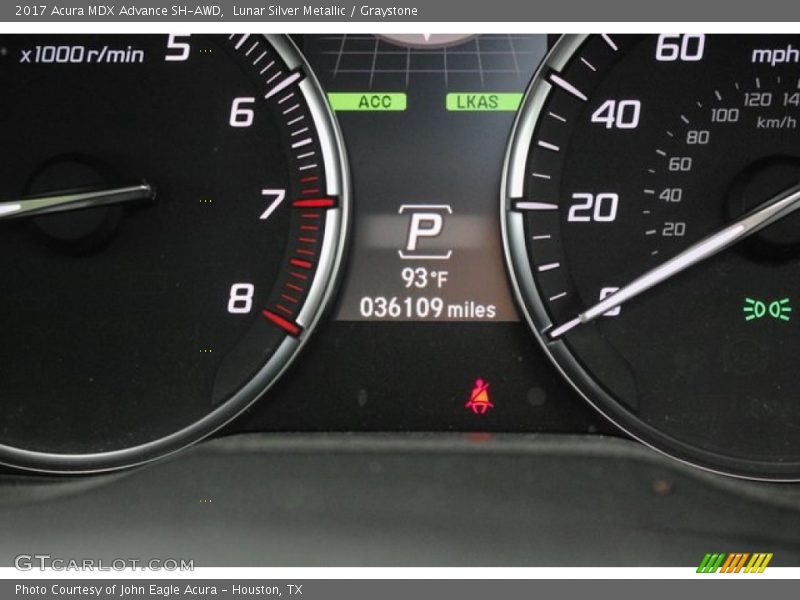 Lunar Silver Metallic / Graystone 2017 Acura MDX Advance SH-AWD