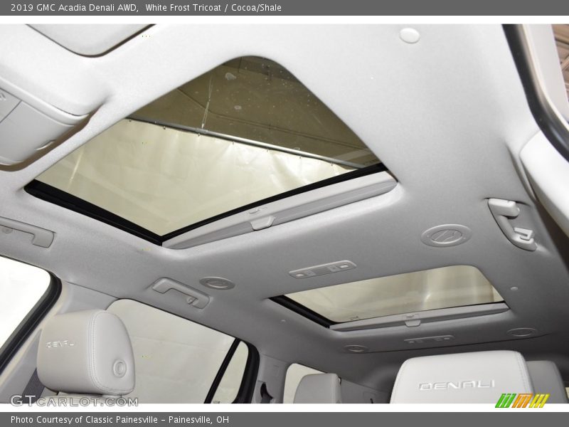 White Frost Tricoat / Cocoa/Shale 2019 GMC Acadia Denali AWD