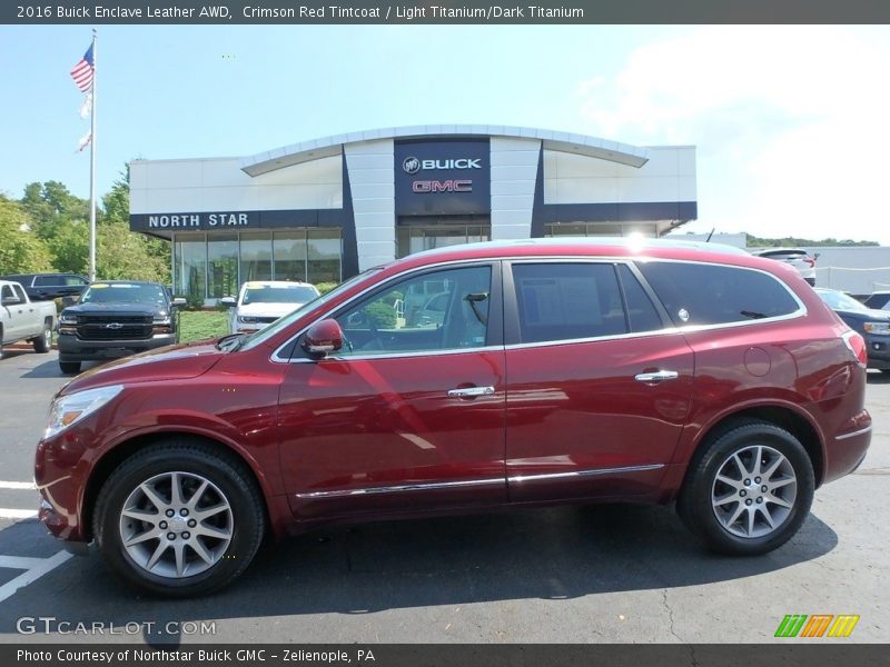 Crimson Red Tintcoat / Light Titanium/Dark Titanium 2016 Buick Enclave Leather AWD