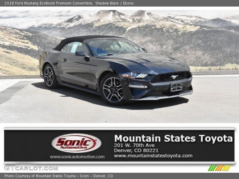Shadow Black / Ebony 2018 Ford Mustang EcoBoost Premium Convertible