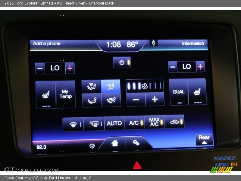 Ingot Silver / Charcoal Black 2015 Ford Explorer Limited 4WD