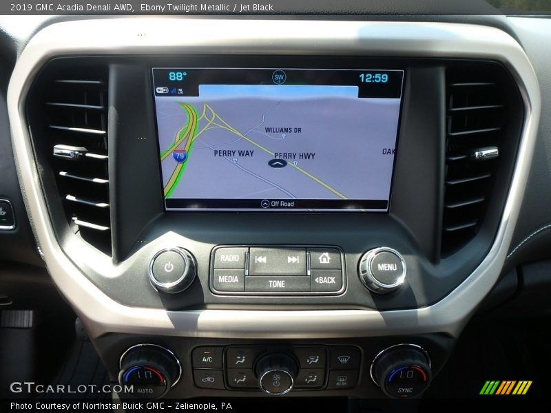 Ebony Twilight Metallic / Jet Black 2019 GMC Acadia Denali AWD