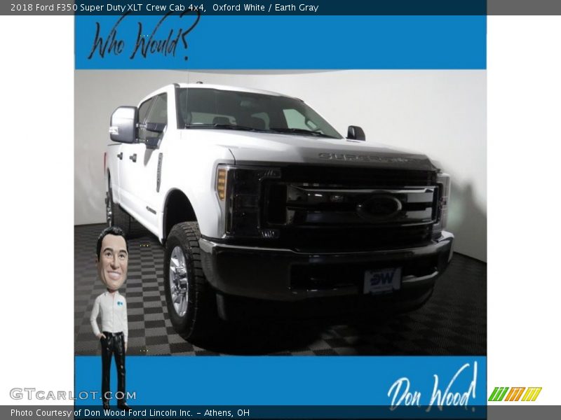 Oxford White / Earth Gray 2018 Ford F350 Super Duty XLT Crew Cab 4x4