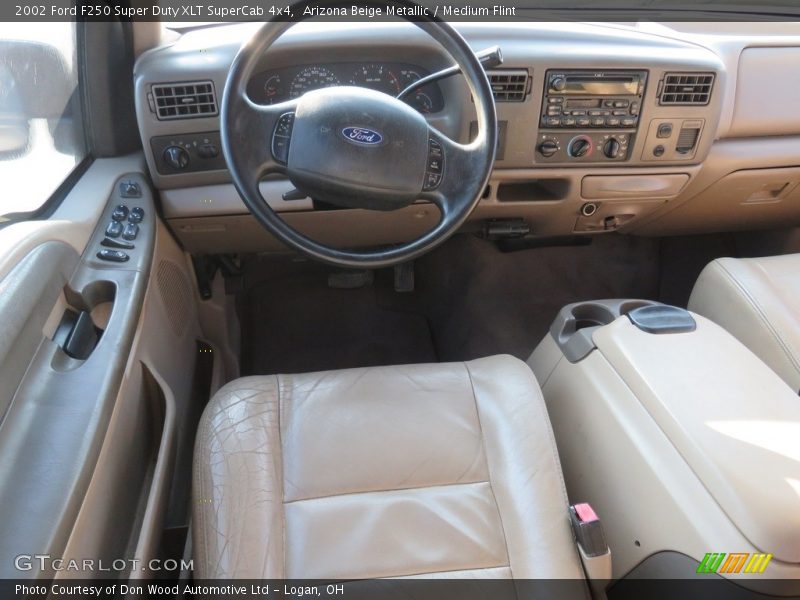 Arizona Beige Metallic / Medium Flint 2002 Ford F250 Super Duty XLT SuperCab 4x4