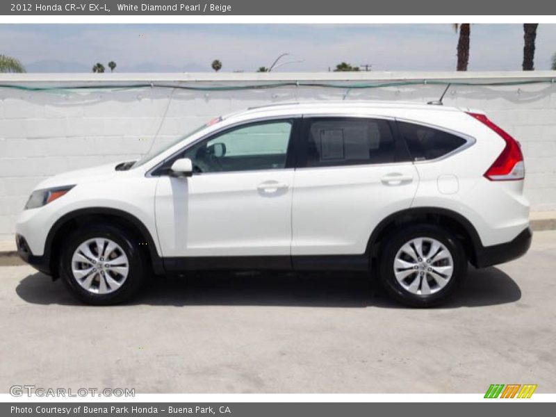 White Diamond Pearl / Beige 2012 Honda CR-V EX-L