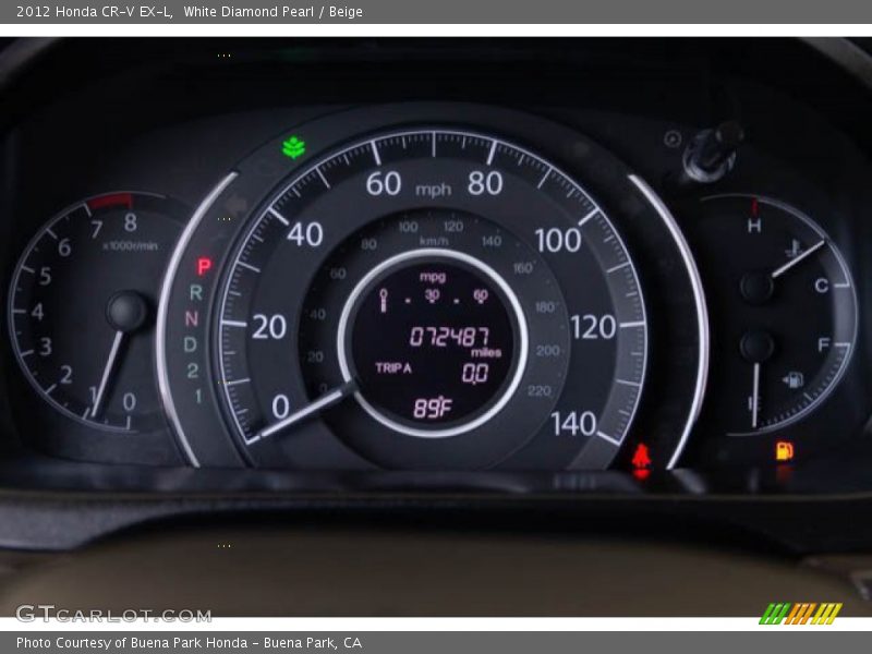 White Diamond Pearl / Beige 2012 Honda CR-V EX-L