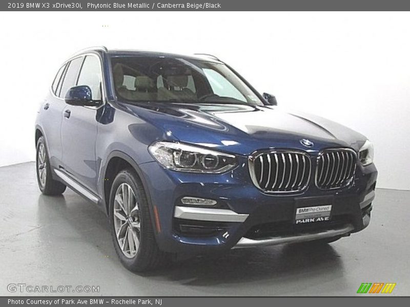 Phytonic Blue Metallic / Canberra Beige/Black 2019 BMW X3 xDrive30i