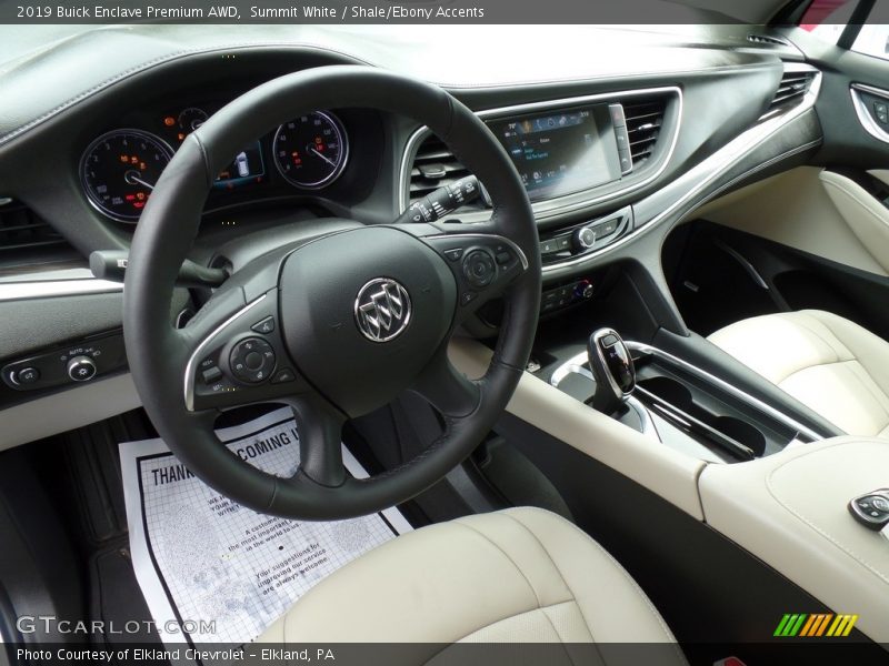 Summit White / Shale/Ebony Accents 2019 Buick Enclave Premium AWD