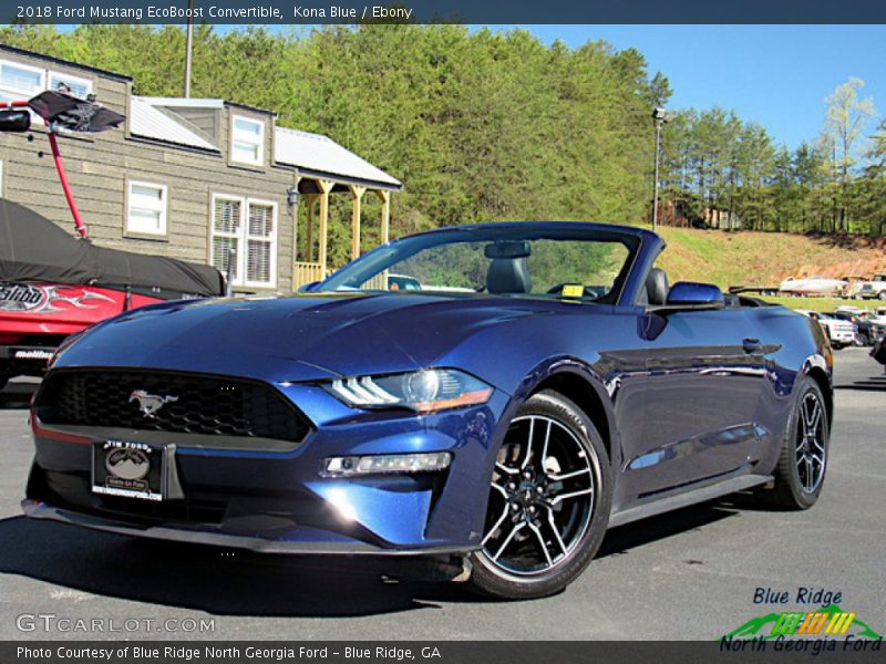 Kona Blue / Ebony 2018 Ford Mustang EcoBoost Convertible