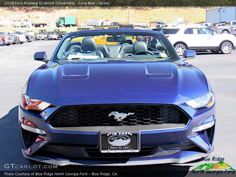 Kona Blue / Ebony 2018 Ford Mustang EcoBoost Convertible