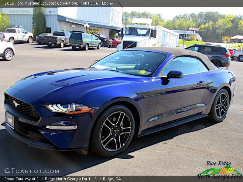 Kona Blue / Ebony 2018 Ford Mustang EcoBoost Convertible