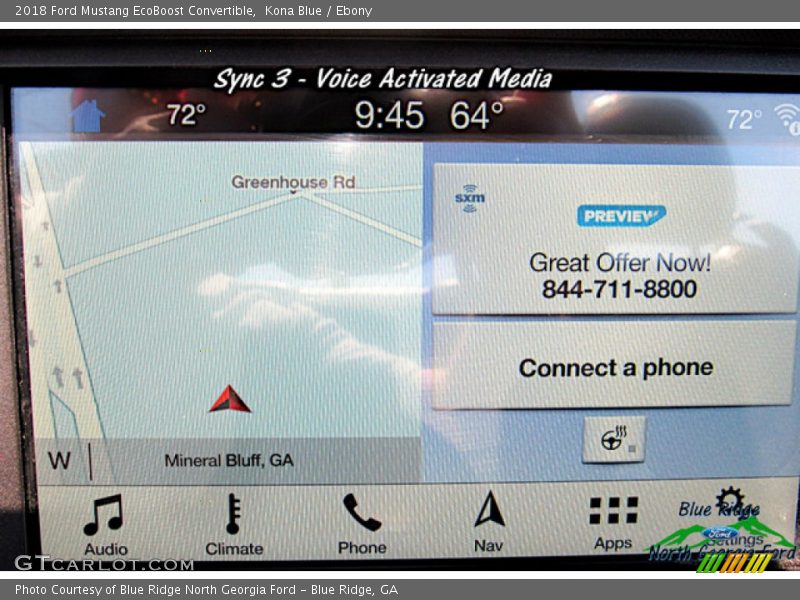 Kona Blue / Ebony 2018 Ford Mustang EcoBoost Convertible