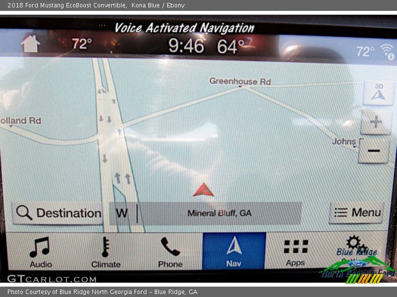 Kona Blue / Ebony 2018 Ford Mustang EcoBoost Convertible