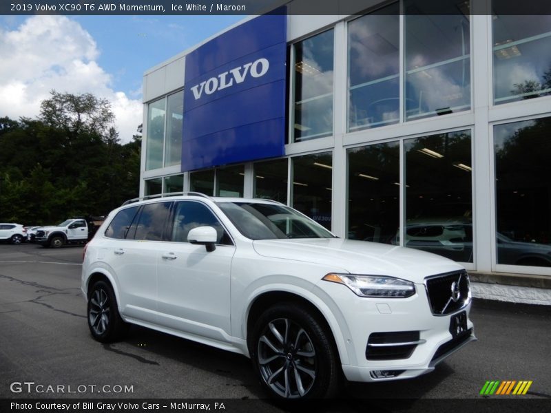 Ice White / Maroon 2019 Volvo XC90 T6 AWD Momentum