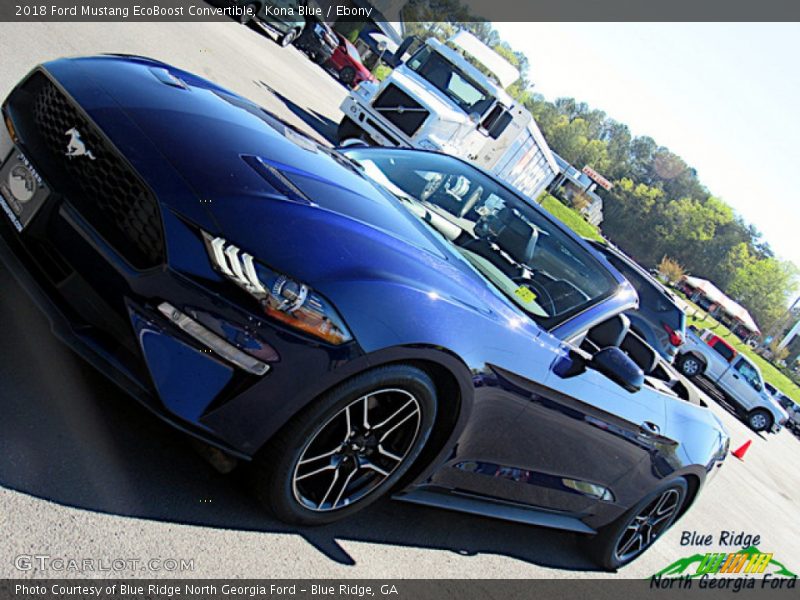 Kona Blue / Ebony 2018 Ford Mustang EcoBoost Convertible
