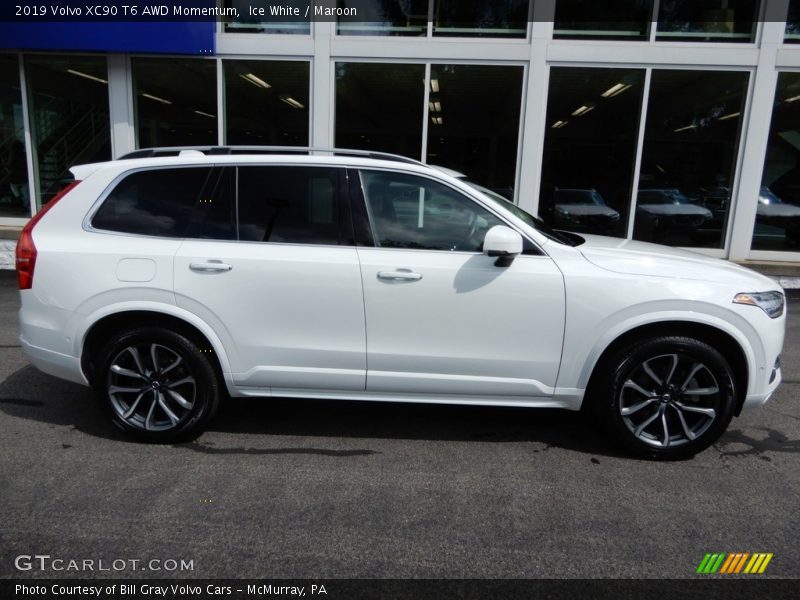 Ice White / Maroon 2019 Volvo XC90 T6 AWD Momentum