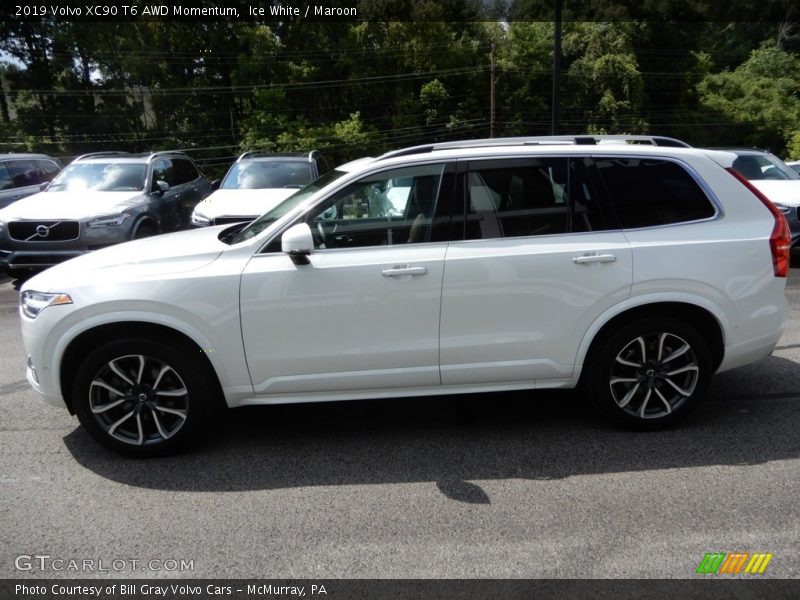 Ice White / Maroon 2019 Volvo XC90 T6 AWD Momentum