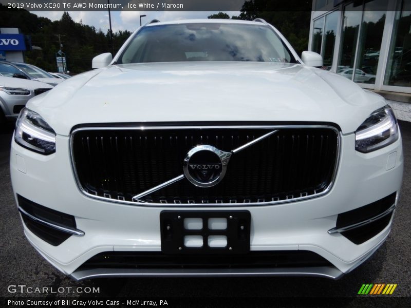 Ice White / Maroon 2019 Volvo XC90 T6 AWD Momentum