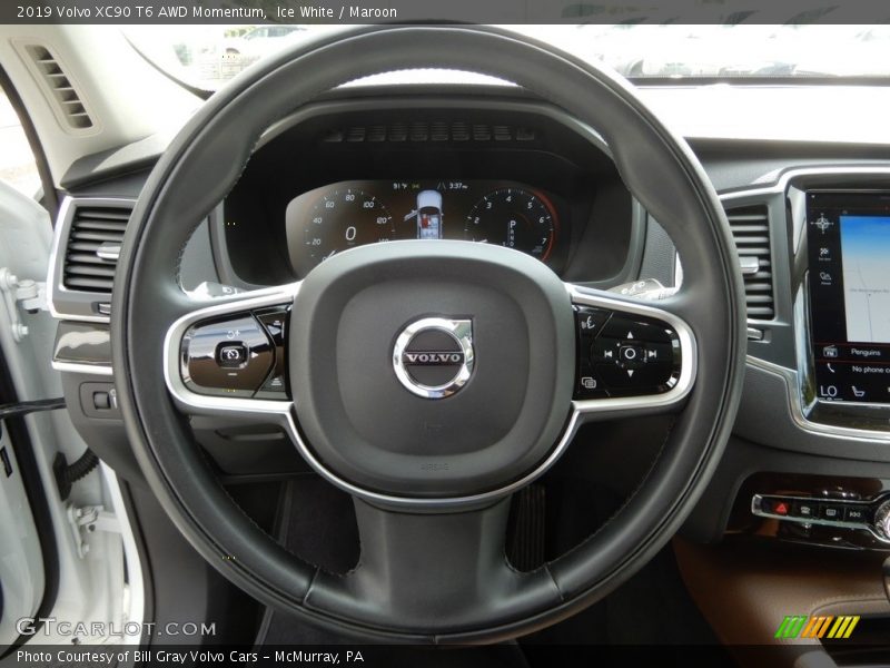 Ice White / Maroon 2019 Volvo XC90 T6 AWD Momentum
