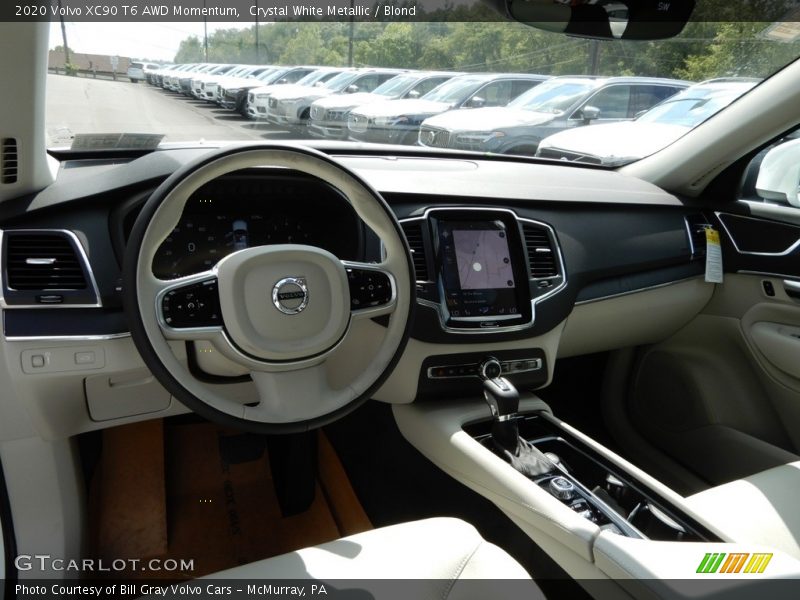 Crystal White Metallic / Blond 2020 Volvo XC90 T6 AWD Momentum