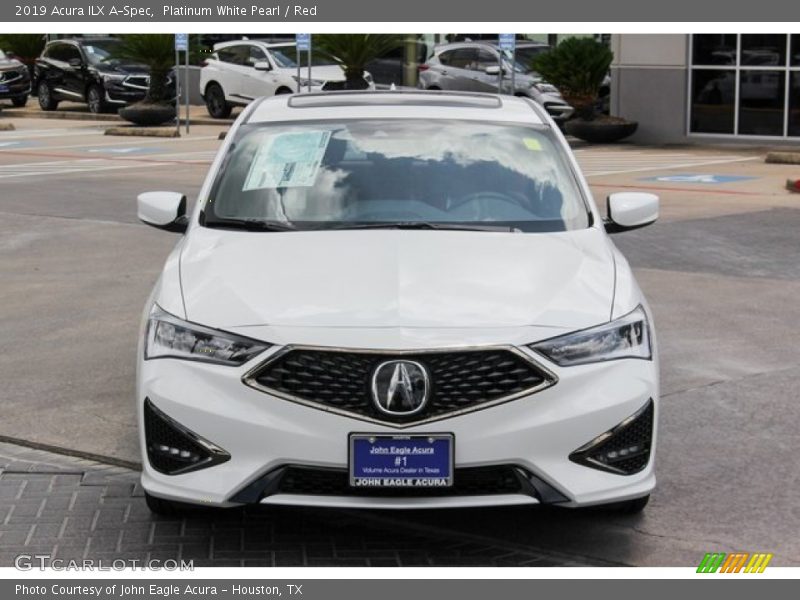 Platinum White Pearl / Red 2019 Acura ILX A-Spec