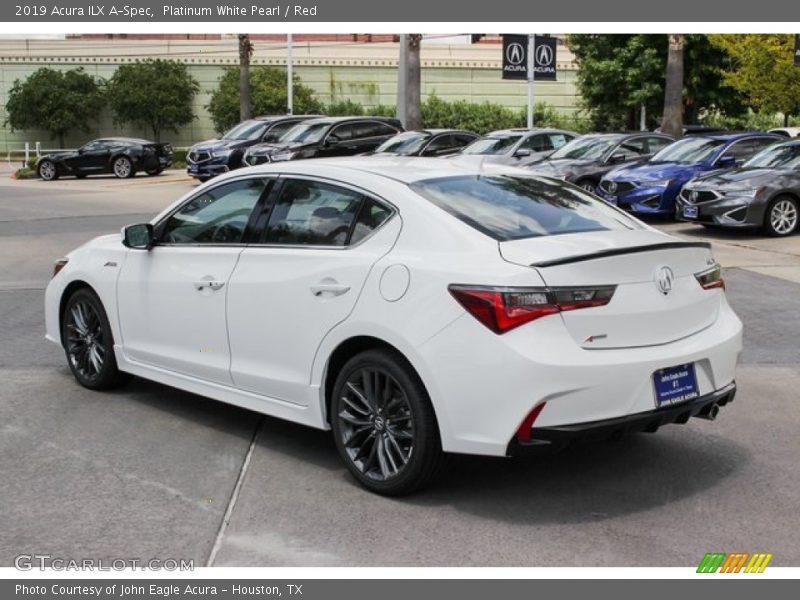 Platinum White Pearl / Red 2019 Acura ILX A-Spec
