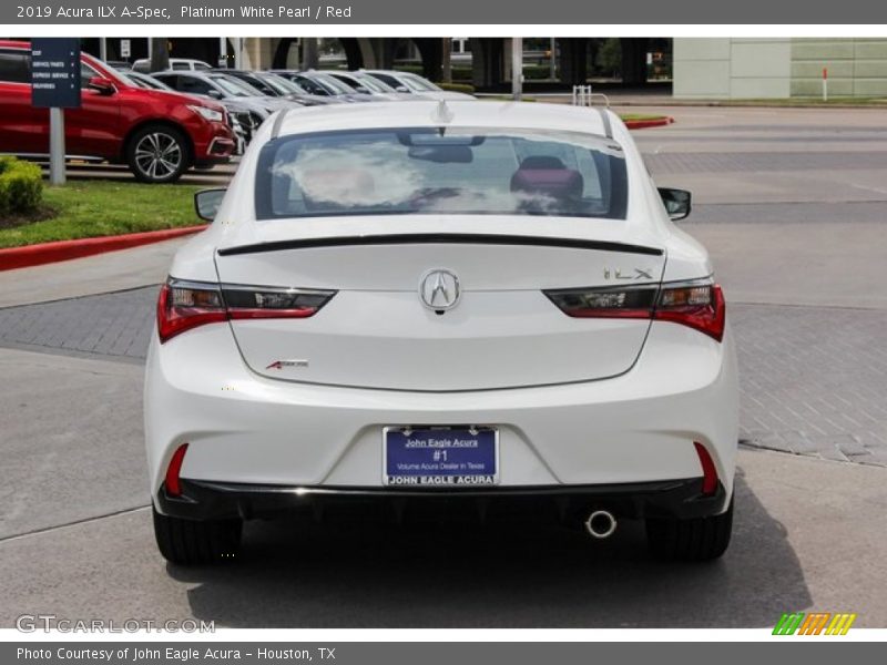 Platinum White Pearl / Red 2019 Acura ILX A-Spec