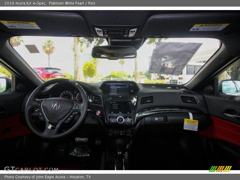 Platinum White Pearl / Red 2019 Acura ILX A-Spec