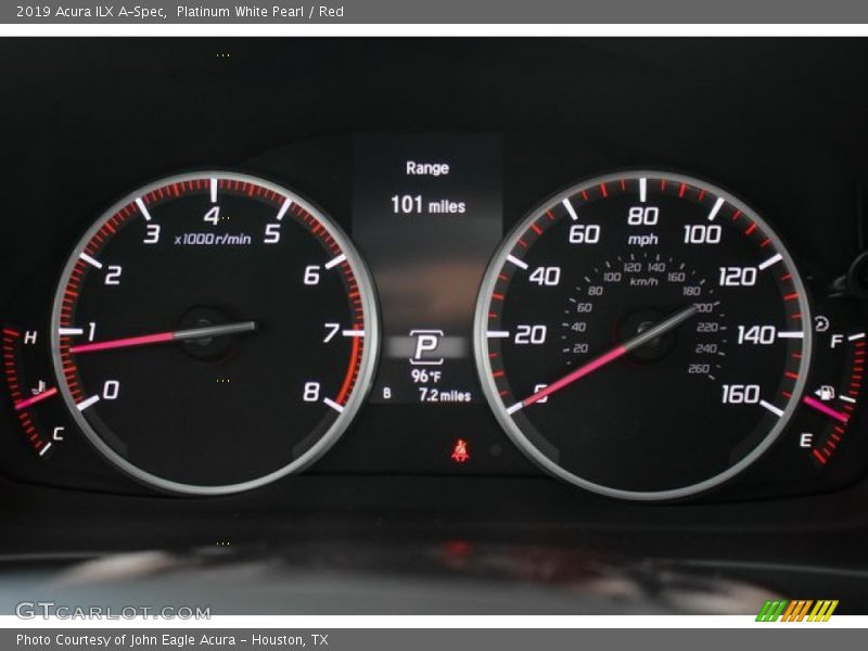 Platinum White Pearl / Red 2019 Acura ILX A-Spec