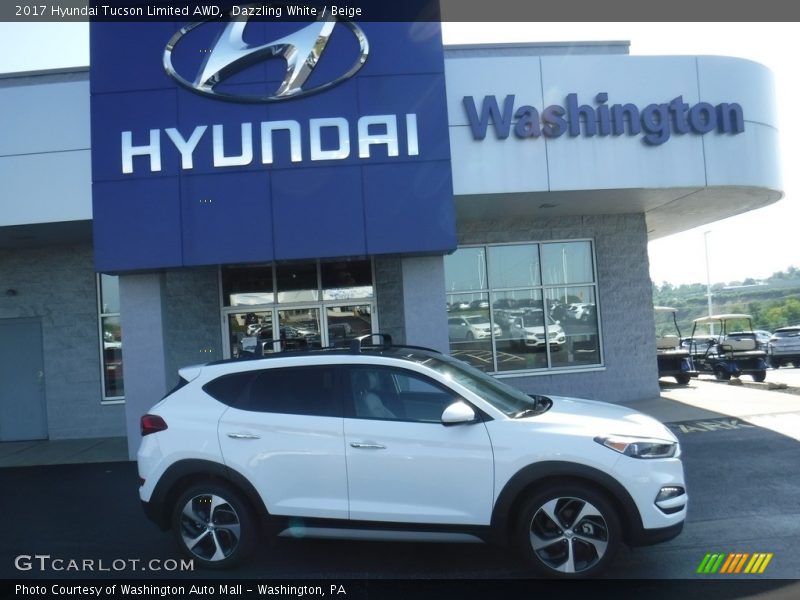 Dazzling White / Beige 2017 Hyundai Tucson Limited AWD