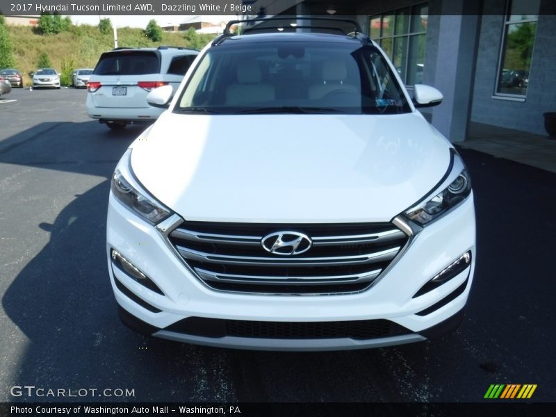 Dazzling White / Beige 2017 Hyundai Tucson Limited AWD