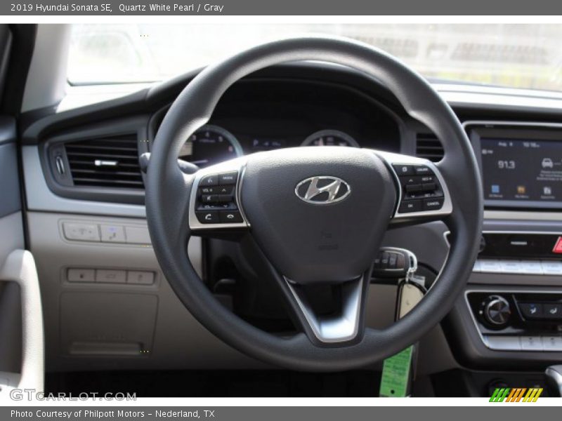 Quartz White Pearl / Gray 2019 Hyundai Sonata SE