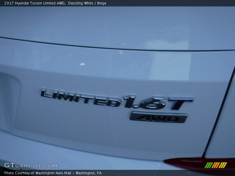 Dazzling White / Beige 2017 Hyundai Tucson Limited AWD