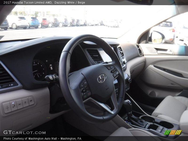 Dazzling White / Beige 2017 Hyundai Tucson Limited AWD