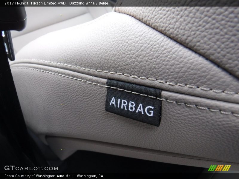 Dazzling White / Beige 2017 Hyundai Tucson Limited AWD