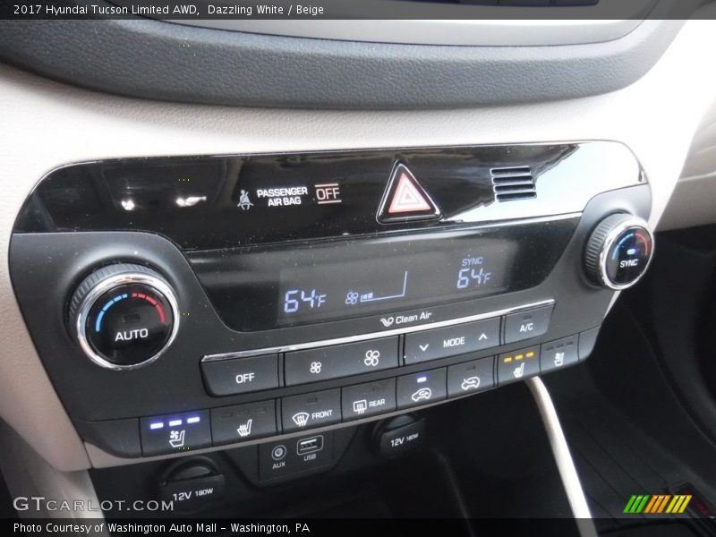 Dazzling White / Beige 2017 Hyundai Tucson Limited AWD