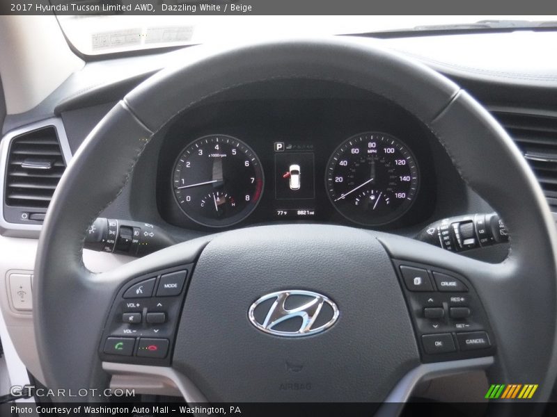 Dazzling White / Beige 2017 Hyundai Tucson Limited AWD