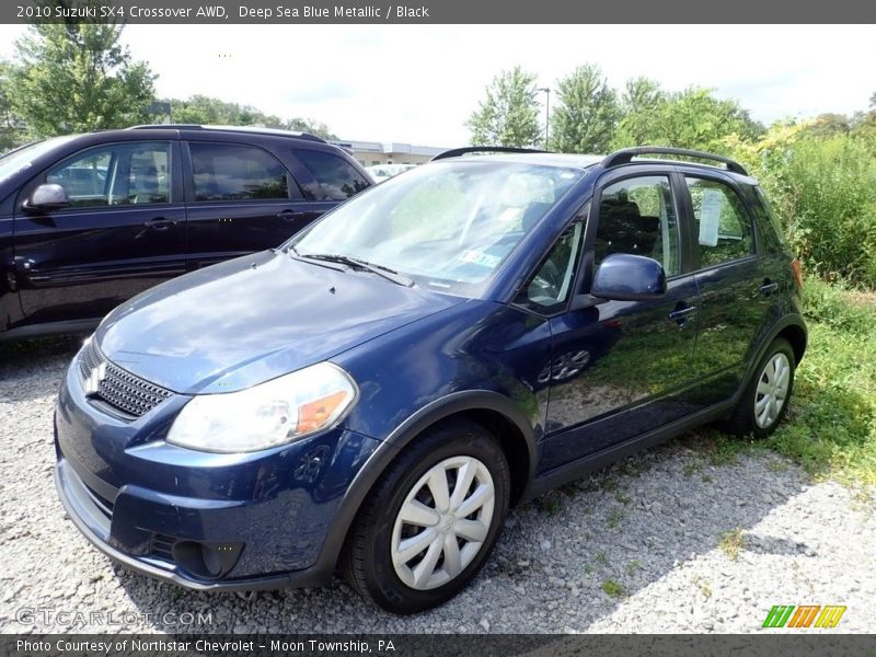 Deep Sea Blue Metallic / Black 2010 Suzuki SX4 Crossover AWD