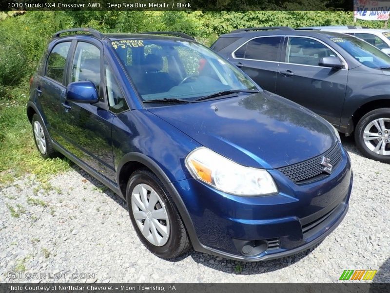 Deep Sea Blue Metallic / Black 2010 Suzuki SX4 Crossover AWD