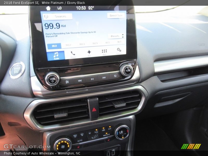 White Platinum / Ebony Black 2018 Ford EcoSport SE